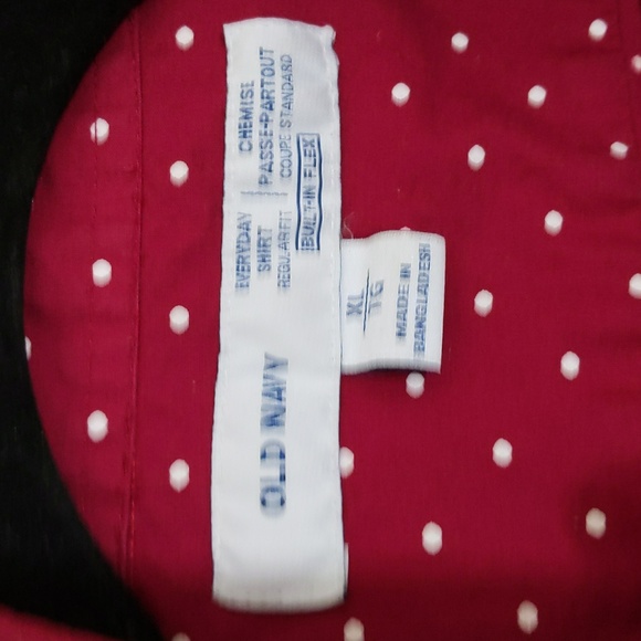 Old Navy| Red And White Polka Dot Long Sleeve Button Up Shirt - Picture 5 of 8
